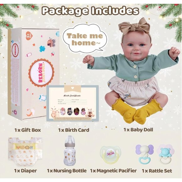 20" Body Reborn Baby Doll Realistic Floppy Newborn Girl Poseable - Picture 6 of 6